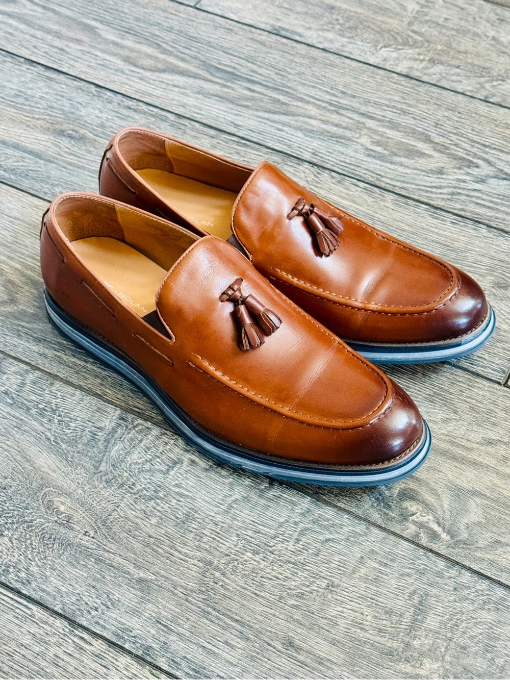 Marc Nolan Apollo Walnut Tassel Loafers